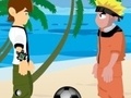 Spēle Naruto and Ben 10 play volleyball