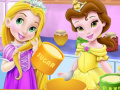 Spēle Baby Rapunzel And Baby Belle Cooking Pizza 