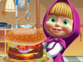 Spēle Masha & the bear Cooking Big Burger 