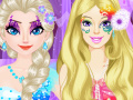 Spēle Elsa vs Barbie Make Up Contest