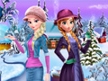 Spēle Elsa and Anna Winter Dress Up
