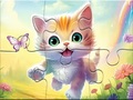 Spēle Jigsaw Puzzle: Kitten With Butterfly