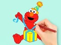 Spēle Coloring Book: Elmo Gift