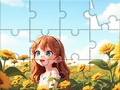 Spēle Jigsaw Puzzle: Sunflower Girl