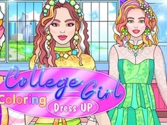 Spēle College Girl Coloring Dress Up