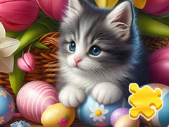 Spēle Jigsaw Puzzle: Easter Cat