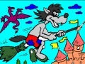 Spēle Coloring: Wolf on a broomstick