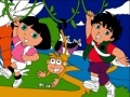 Spēle Dora & Diego. Online coloring page