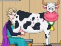 Spēle Elsa milking cow