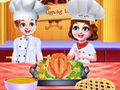 Spēle Chef Twins Thanksgiving Dinner Cooking