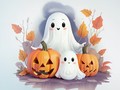 Spēle Coloring Book: Halloween Ghosts