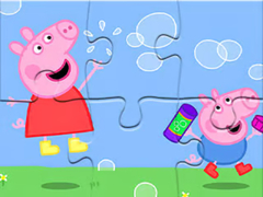 Spēle Jigsaw Puzzle: Peppa Pig Blow Bubbles