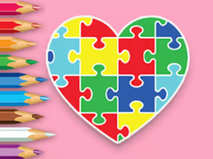 Spēle Coloring Book: Heart Jigsaw