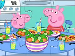 Spēle Jigsaw Puzzle: Peppa Dinner Time