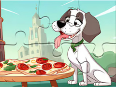 Spēle Jigsaw Puzzle: Dog Eating Pizza