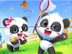 Spēle Jigsaw Puzzle: Baby Panda Spring Outing