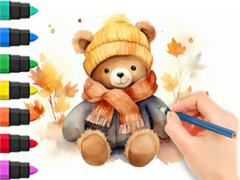 Spēle Coloring Book: Autumn Bear