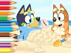 Spēle Coloring Book: Bluey On The Beach