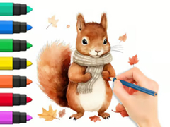 Spēle Coloring Book: Autumn Squirrel