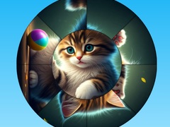 Spēle Round Jigsaw Puzzle Collect Pictures with Cute Kittens