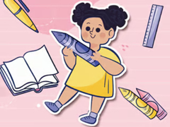 Spēle Kids Quiz: Stationery Story