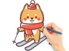 Spēle Coloring Book: Skiing Puppy