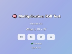 Spēle Multiplication Skill Test