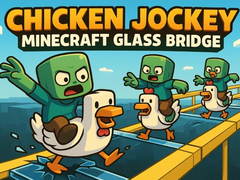 Spēle Chicken Jockey: Minecraft Glass Bridge