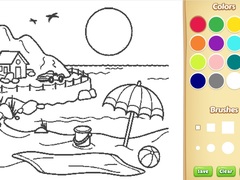 Spēle Beach Coloring Book For Kids