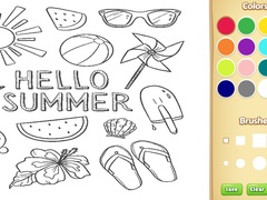 Spēle Hello Summer Coloring Book for Kids
