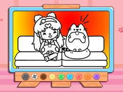 Spēle Coloring Book: Toca Life With Pusheen
