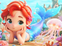 Spēle Jigsaw Puzzle: Chibi Mermaid Marshmallow Jellyfish