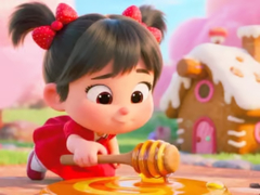 Spēle Jigsaw Puzzle: Honey Girl Candy House