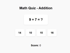 Spēle Math Quiz Addition