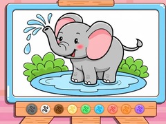 Spēle Coloring Book: Cute Baby Elephant