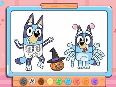 Spēle Coloring Book: Bluey Halloween Costume