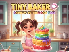 Spēle Tiny Baker: Rainbow Buttercream Cake