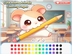 Spēle Cute Anime Animals Coloring Pages