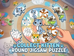 Spēle Round jigsaw Puzzle - Collect Kitten