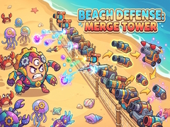 Spēle Beach Defense: Merge Tower