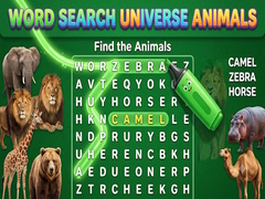 Spēle Word Search Universe Animals
