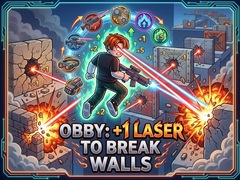 Spēle Obby: +1 Laser to Break Walls
