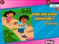 Spēle Dora and Diego Adventure Coloring 2