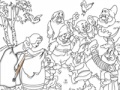 Spēle Snow White with Dwarfs Online Coloring